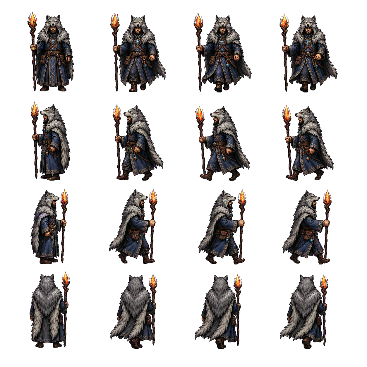 Mage character sprite sheet