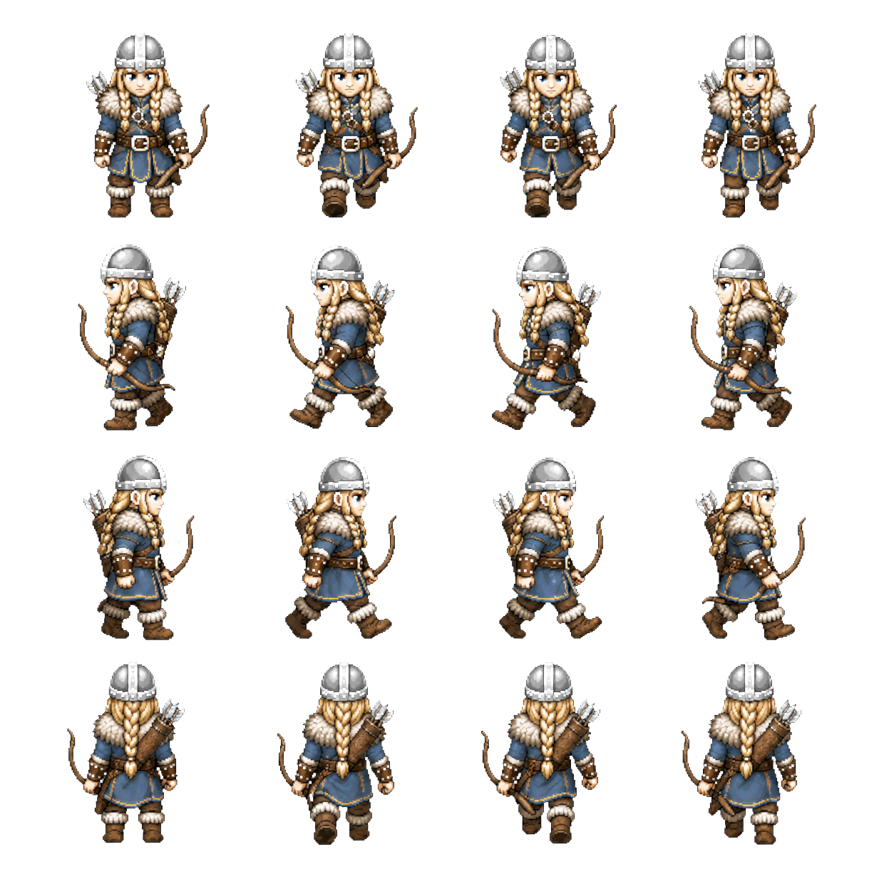 Shield Maiden archer sprite sheet