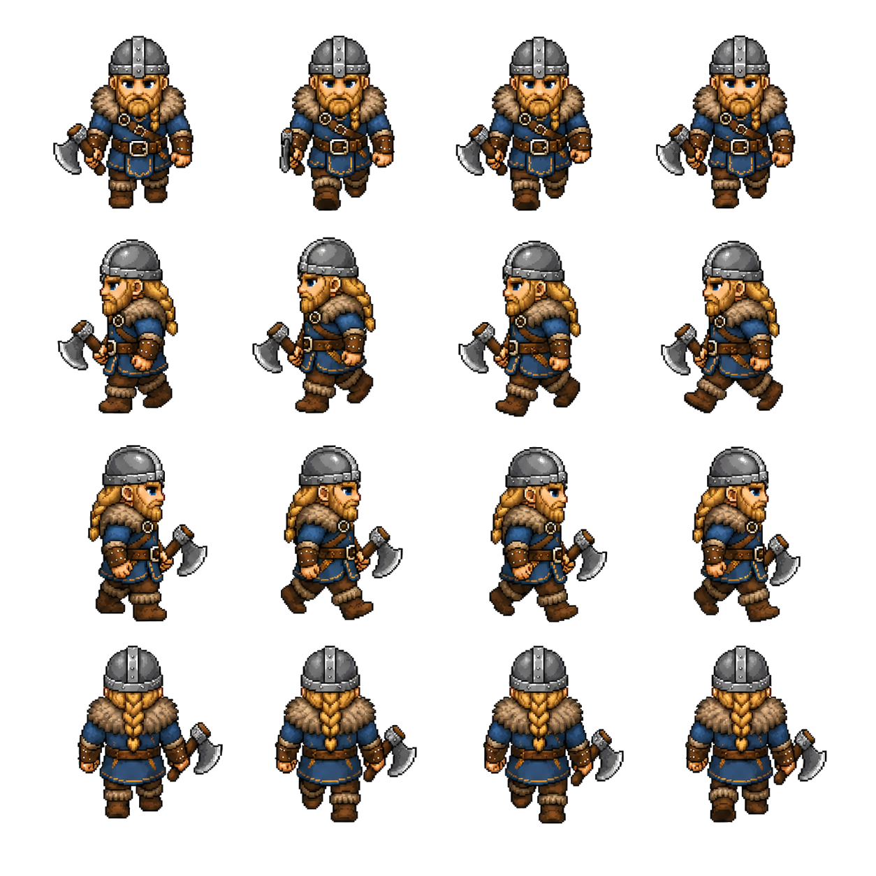 Viking character sprite sheet